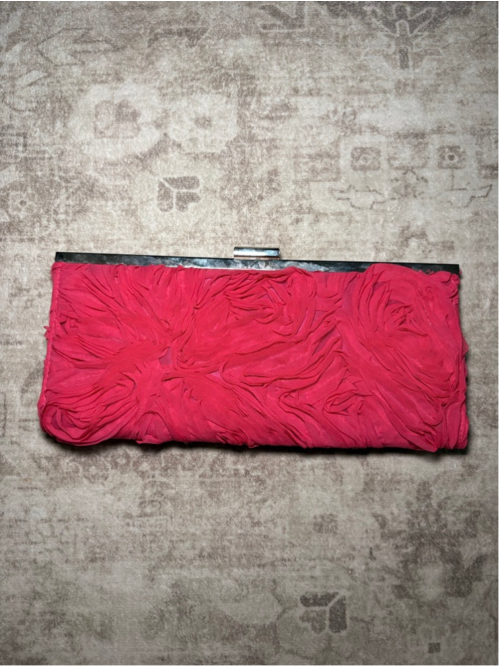 Lulu Townsend Pink Ruffled Clutch